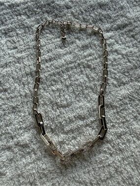 Brighton Silver Link Necklace with Pavé Accent - Women Jewelry